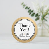 LGBTQ Gold Modern Merci Note Invitation (Debout devant)