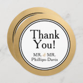 LGBTQ Gold Modern Merci Note Invitation (Devant / Derrière)