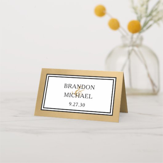 LGBTQ Gold Moderne Trouwplaats Kaart (Achterkant)