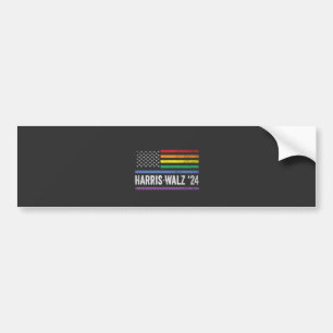 LGBTQ Harris Walz Amerikaanse vlag verkiezing 2024 Bumpersticker