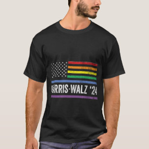 LGBTQ Harris Walz Amerikaanse Vlag Verkiezingen 20 T-shirt