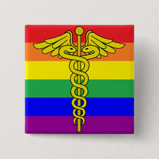 LGBTQ Health Pin Vierkante Button 5,1 Cm