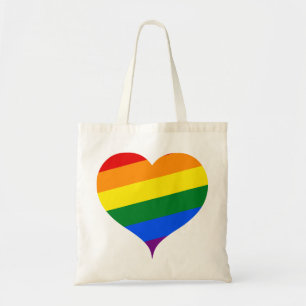 LGBTQ Heart Rainbow Tote Bag