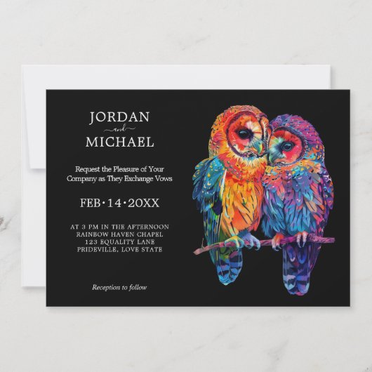 🌈 LGBTQ horizontale Eeuwige Eenheid bruiloft Kaart (Voorkant)