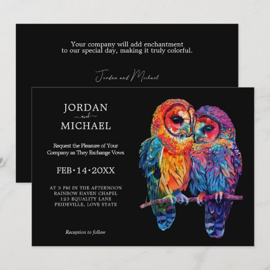 🌈 LGBTQ horizontale Eeuwige Eenheid bruiloft Kaart (Voorkant / Achterkant)