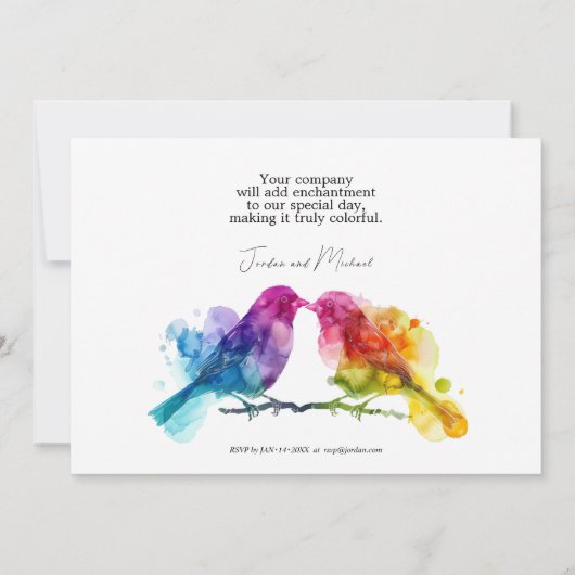 LGBTQ+ horizontale regenboog Lovebirds Kaart (Achterkant)