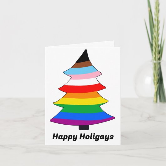 LGBTQ+ INCLUSIEF PRIDE Holigay Tree-ziekteverzeker Feestdagen Kaart (Voorkant)