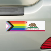 LGBTQ Inclusief Progress Pride Flag California Bumpersticker (Op auto)