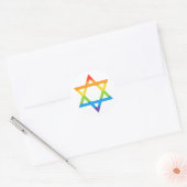 LGBTQ Joods Israël Star of David Pride Maand Ronde Sticker (Envelop)