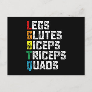 LGBTQ Legs Glutes Biceps Triceps Quads Grappige Gy Briefkaart