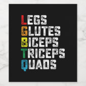 LGBTQ Legs Glutes Biceps Triceps Quads Grappige Gy Wijn Etiket (Enkel label)