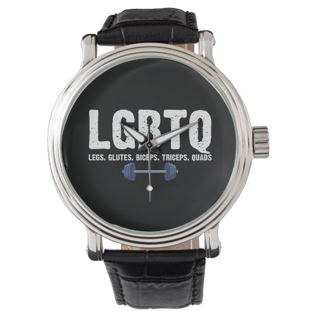 LGBTQ Legs Glutes Biceps Triceps Quads Gym Lover Horloge (Voorkant)
