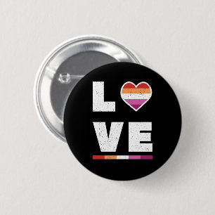LGBTQ Lesbian Pride Flag Distress Grunge Love Ronde Button 5,7 Cm
