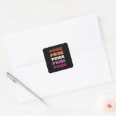 LGBTQ Lesbian Pride  Herhaalde tekst Vierkante Sticker (Envelop)