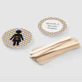 LGBTQ Lesbian Silhouette en Rainbow Damas Custom Handwaaier (Niet-gemonteerd)