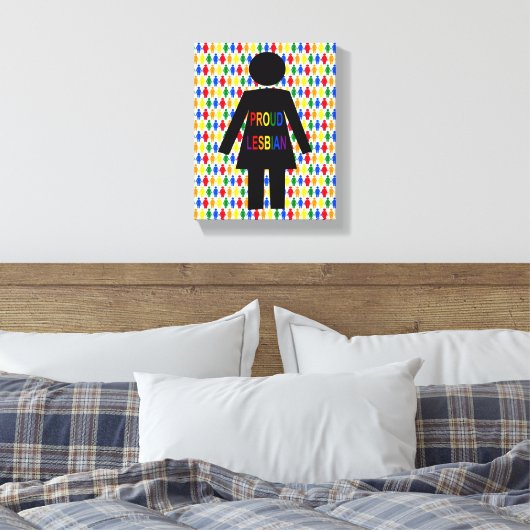 LGBTQ Lesbian Silhouette en Rainbow-dames Canvas Afdruk (Insitu (Slaapkamer))