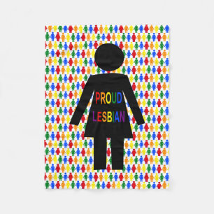 LGBTQ Lesbian Silhouette en Rainbow-dames Fleece Deken