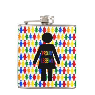 LGBTQ Lesbian Silhouette en Rainbow-dames Heupfles