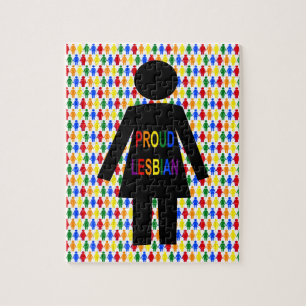 LGBTQ Lesbian Silhouette en Rainbow-dames Legpuzzel
