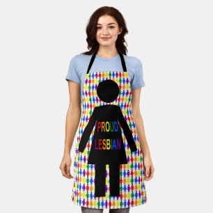 LGBTQ Lesbian Silhouette en Rainbow-dames Schort