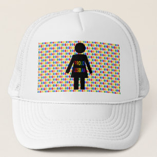 LGBTQ Lesbian Silhouette en Rainbow-dames Trucker Pet