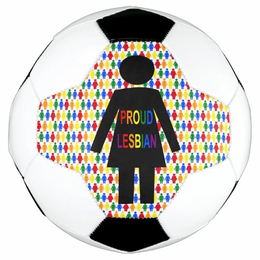 LGBTQ Lesbian Silhouette en Rainbow-dames Voetbal (Voorkant)
