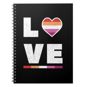 LGBTQ Lesbische Pride Vlag Vervallen Grunge Liefde Notitieboek
