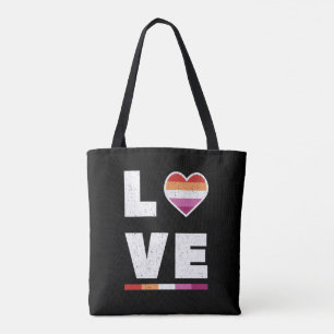 LGBTQ Lesbische Pride Vlag Vervuild Grunge Liefde Draagtas