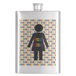 LGBTQ Lesbische Silhouet en Regenboog Dames Flacon