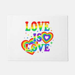 LGBTQ Liefde is Liefde Gay Pride LGBT Regenboogvla Deurmat