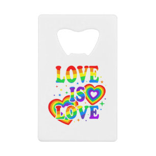 LGBTQ Liefde is Liefde Gay Pride LGBT Regenboogvla Kredietkaart Flessenopener