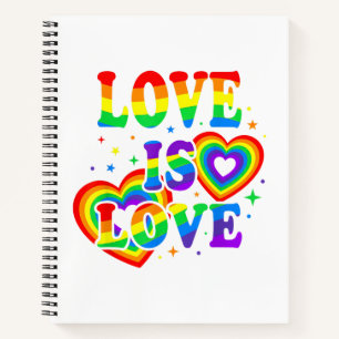 LGBTQ Liefde is Liefde Gay Pride LGBT Regenboogvla Notitieboek