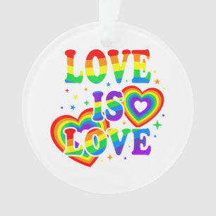 LGBTQ Liefde is Liefde Gay Pride LGBT Regenboogvla Ornament