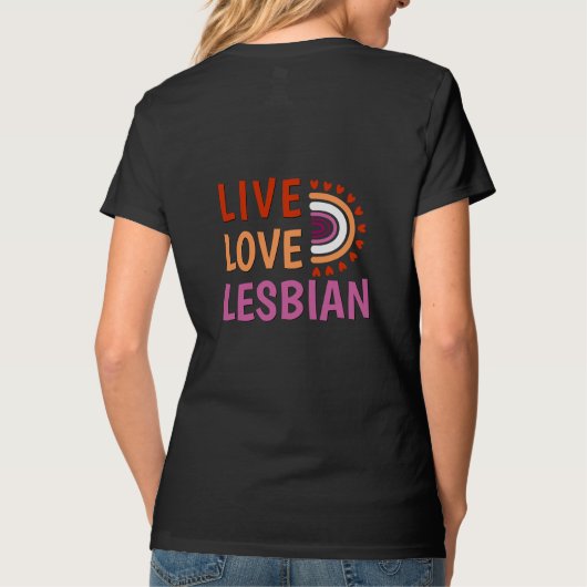 LGBTQ+ live liefde lesbisch vieren boho regenboog T-shirt (Achterkant)