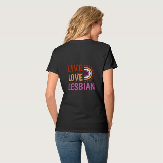 LGBTQ+ live liefde lesbisch vieren boho regenboog T-shirt (Achterkant volledig)
