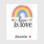 LGBTQ Love is Love Rainbow Sticker (Feuille)