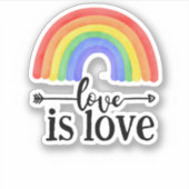 LGBTQ Love is Love Rainbow Sticker (Devant)