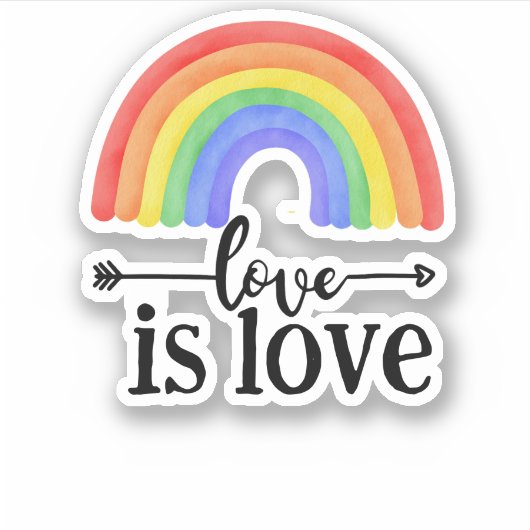 LGBTQ Love is Love Rainbow Sticker (Devant)
