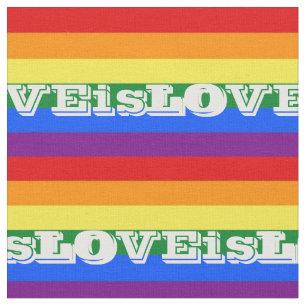 LGBTQ LOVE is LOVE regenboog Stof