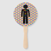 LGBTQ-Man Silhouette en Rainbow-Mannen Aangepast Handwaaier (Voorkant)