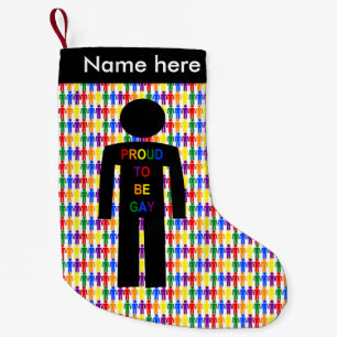 LGBTQ-Man Silhouette en Rainbow-Mannen Aangepast Kleine Kerstsok