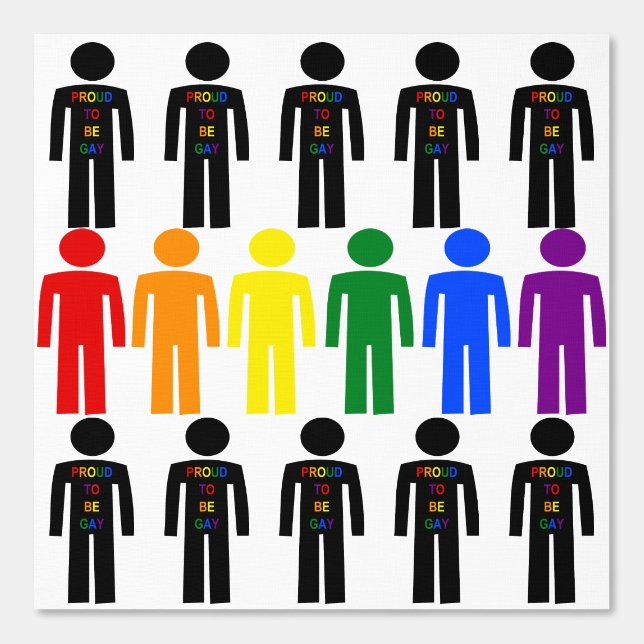 LGBTQ-Man Silhouette en RegenboogMannen Behang (Voorkant)
