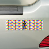 LGBTQ-Man Silhouette en RegenboogMannen Bumpersticker (Op auto)