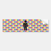 LGBTQ-Man Silhouette en RegenboogMannen Bumpersticker (Voorkant)