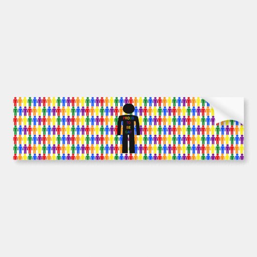 LGBTQ-Man Silhouette en RegenboogMannen Bumpersticker (Voorkant)