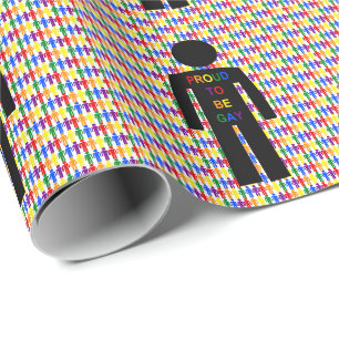 LGBTQ-Man Silhouette en RegenboogMannen Cadeaupapier