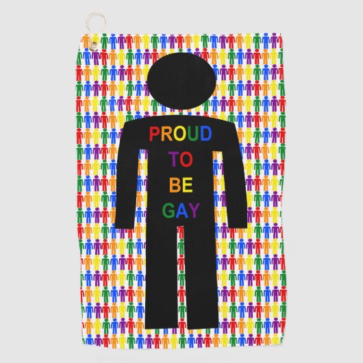 LGBTQ-Man Silhouette en RegenboogMannen Golfhanddoek (Voorkant)