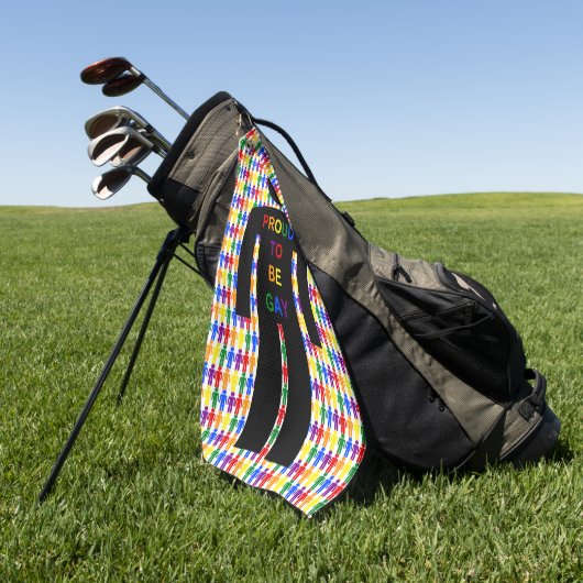 LGBTQ-Man Silhouette en RegenboogMannen Golfhanddoek (Groen)