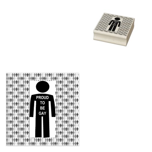 LGBTQ-Man Silhouette en RegenboogMannen Rubberstempel (Gestempeld)