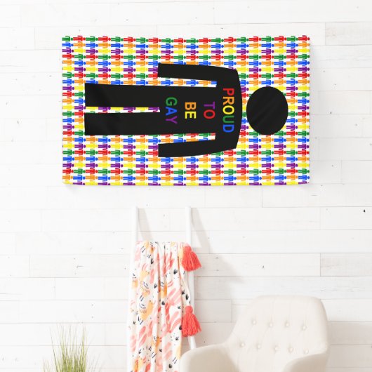 LGBTQ-Man Silhouette en RegenboogMannen Spandoek (Insitu)